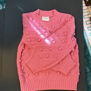 Thompson Pink Textured V-Neck Sweater